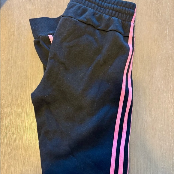 Adidas Black and Pink Sweatpants Athletic Style - Picture 4 of 4
